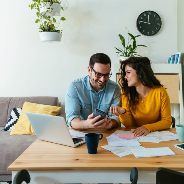 Couple planning finances